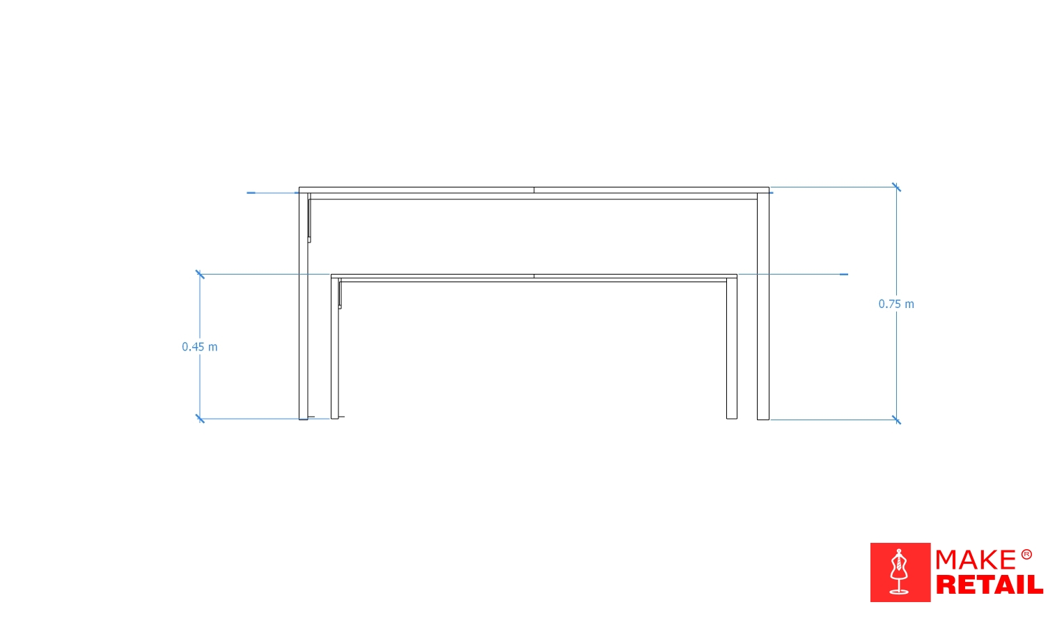 ELEVACIÓN FONTAL MESAS NIDO